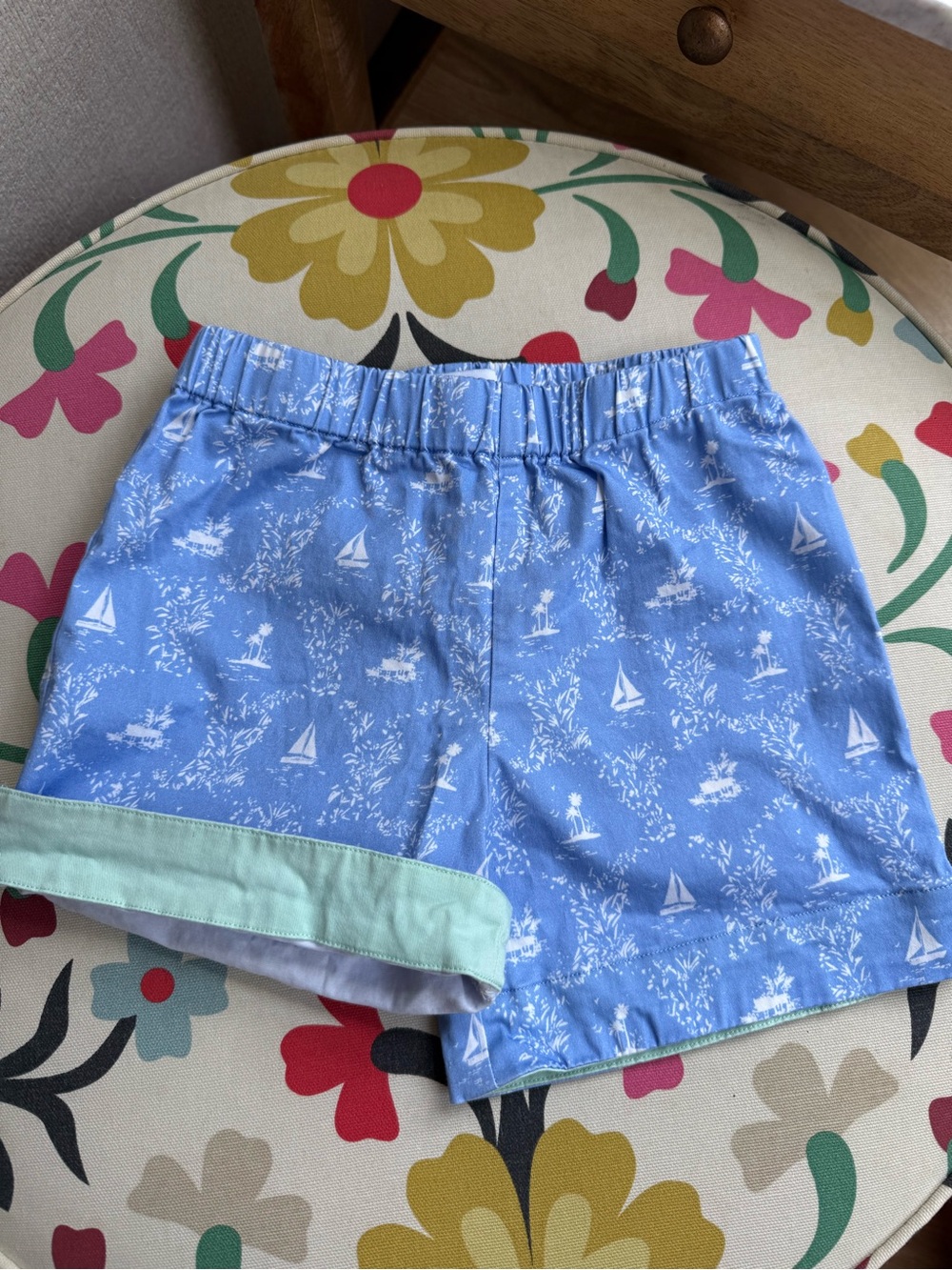 Henry Duvall Boys Blue Boutique Shorts Sailboat Nautical Elastic Waist Size 3T